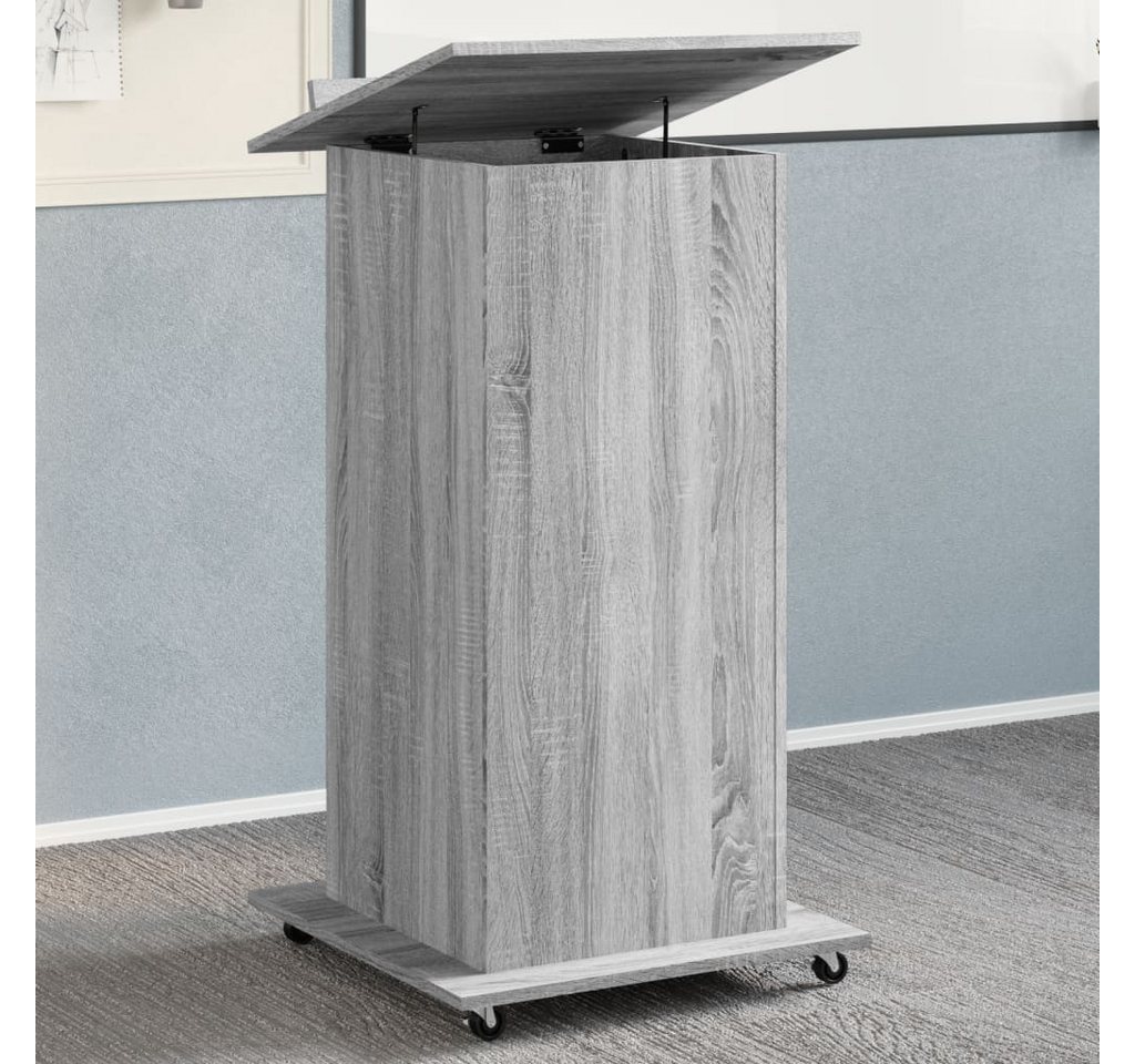 furnicato Schreibtisch Rednerpult mit Rollen & Schublade Grau Sonoma 55x55x107 cm (1-St) von furnicato