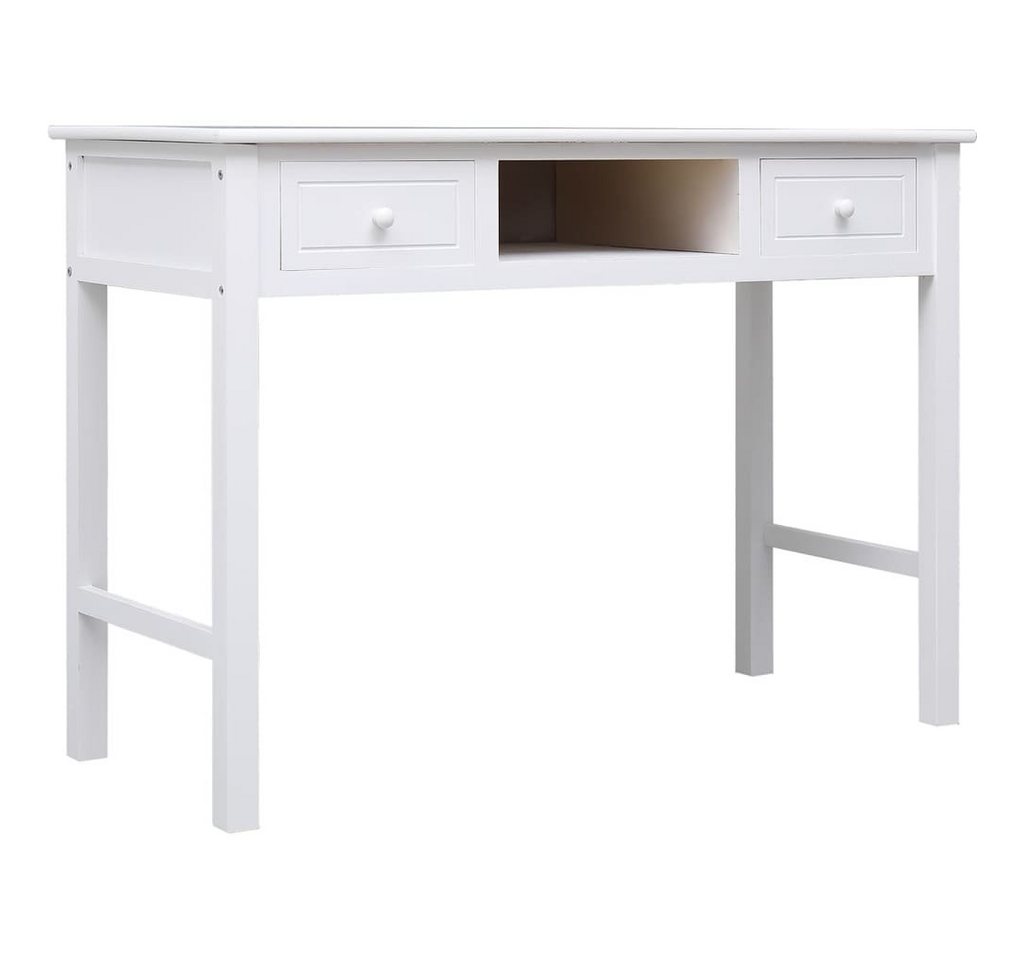 furnicato Schreibtisch Weiß 108x45x76 cm Massivholz Paulownia von furnicato