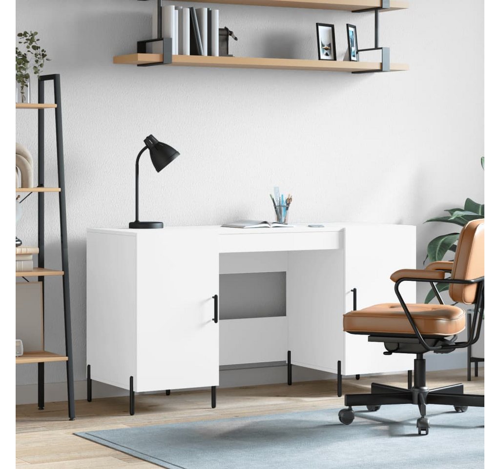 furnicato Schreibtisch Weiß 140x50x75 cm Holzwerkstoff von furnicato