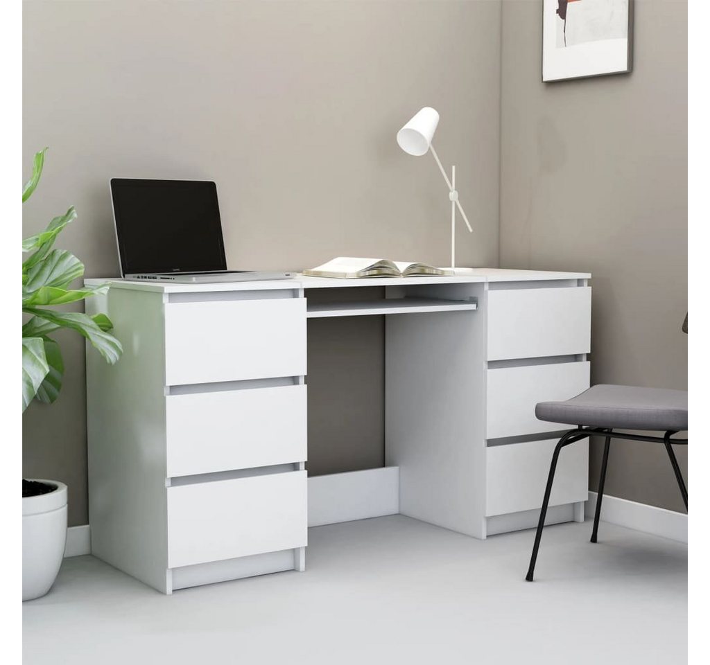 furnicato Schreibtisch Weiß 140x50x77 cm Holzwerkstoff von furnicato