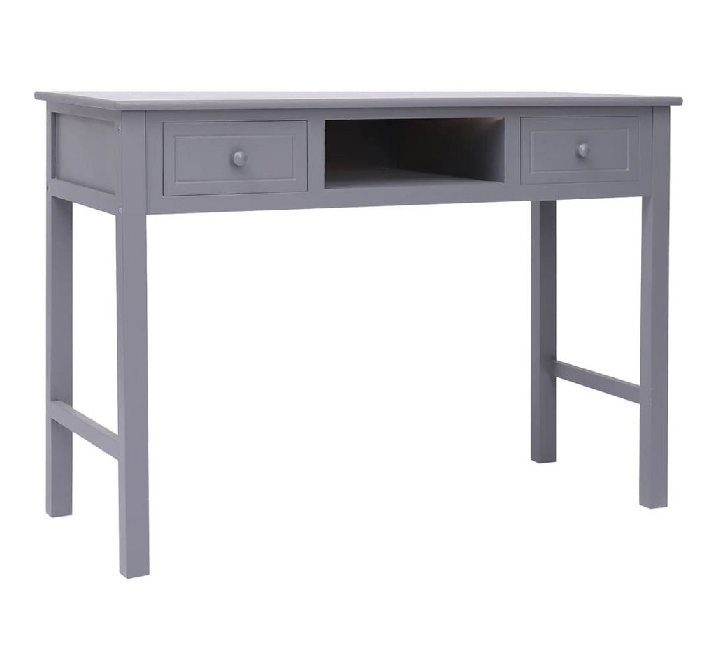 furnicato Schreibtisch Grau 108x45x76 cm Massivholz Paulownia von furnicato