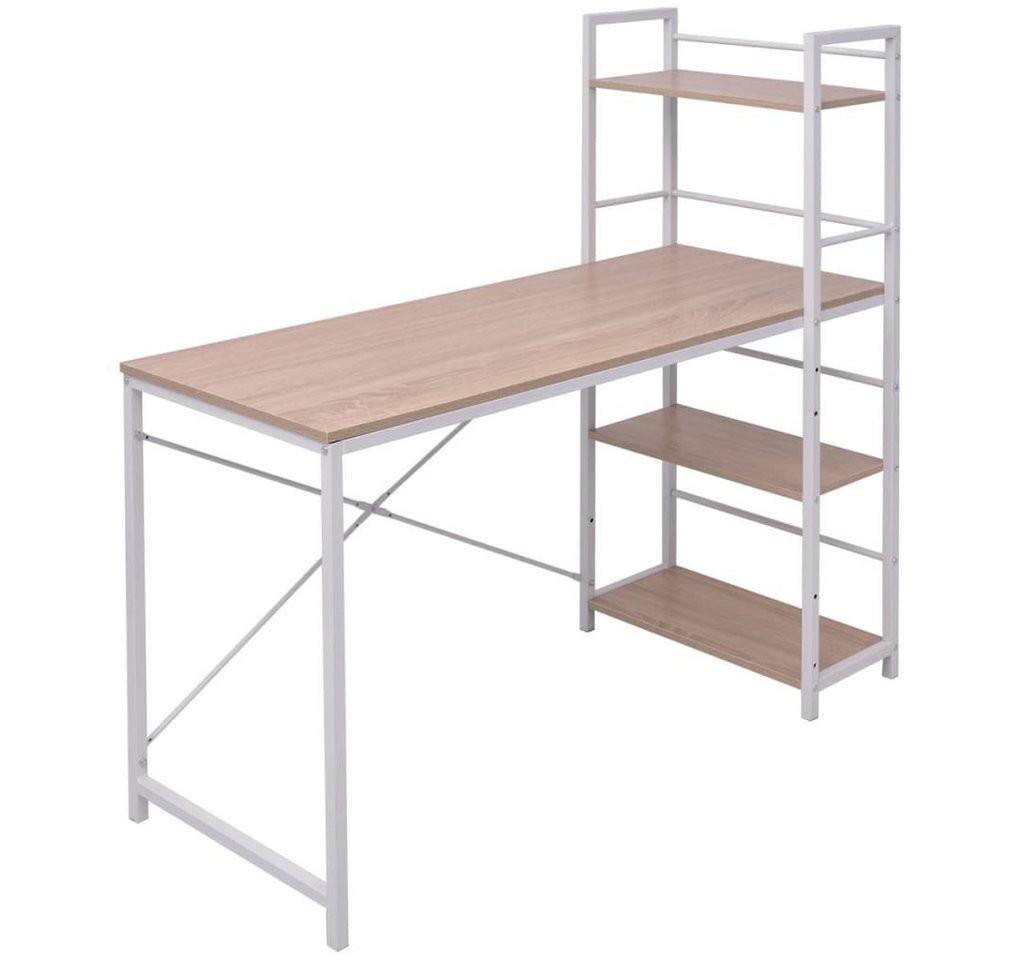 furnicato Schreibtisch mit Bücherregal mit 4 Böden Eiche (1-St) furnicato Schreibtisch mit Bücherregal mit 4 Böden Eiche (1-St) von furnicato