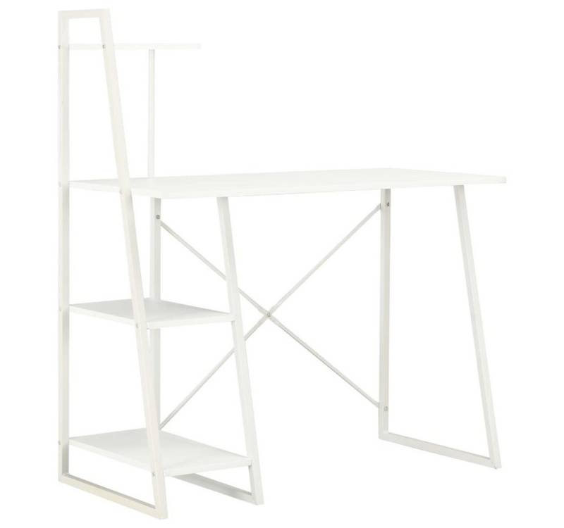 furnicato Schreibtisch mit Regaleinheit Weiß 102×50×117 cm von furnicato