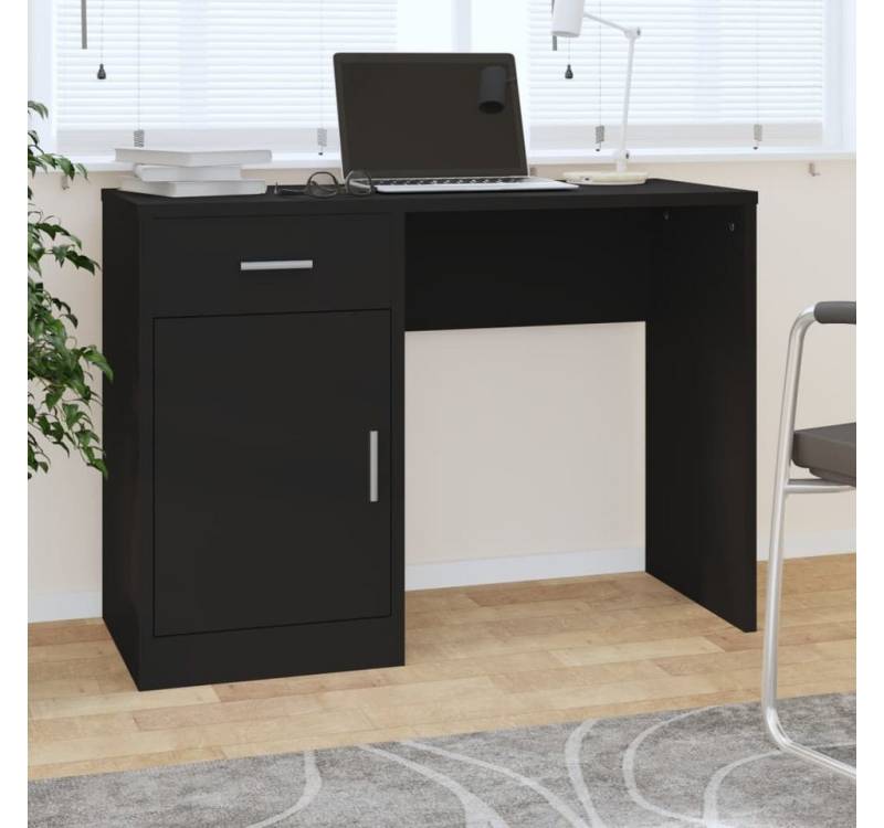 furnicato Schreibtisch mit Stauraum Schwarz 100x40x73 cm Holzwerkstoff von furnicato