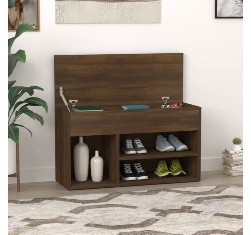 furnicato Schuhbank Braun Eichen-Optik 80x30x45 cm Holzwerkstoff (1-St) von furnicato
