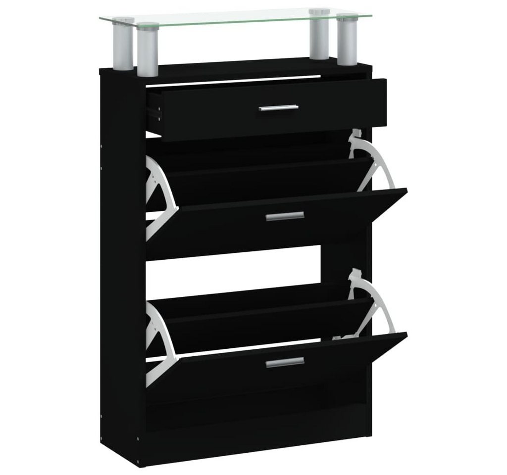 furnicato Schuhregal Schuhschrank Schwarz 63x24x104 cm Holzwerkstoff, 1-tlg. furnicato Schuhregal Schuhschrank Schwarz 63x24x104 cm Holzwerkstoff, 1-tlg. von furnicato