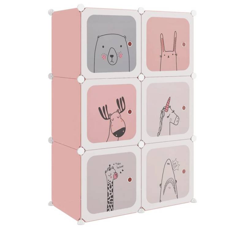 furnicato Schuhschrank Kinderschrank Modular mit 6 Würfeln Rosa PP (1-St) von furnicato