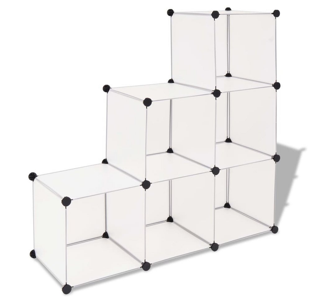 furnicato Schuhschrank Regalsystem Würfel-Regal mit 6 Fächern Weiß (1-St) von furnicato
