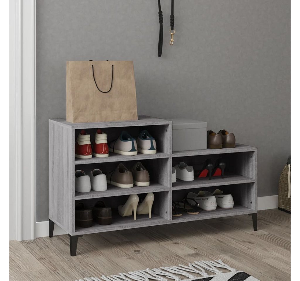 furnicato Schuhregal Grau Sonoma 102x36x60 cm Holzwerkstoff von furnicato