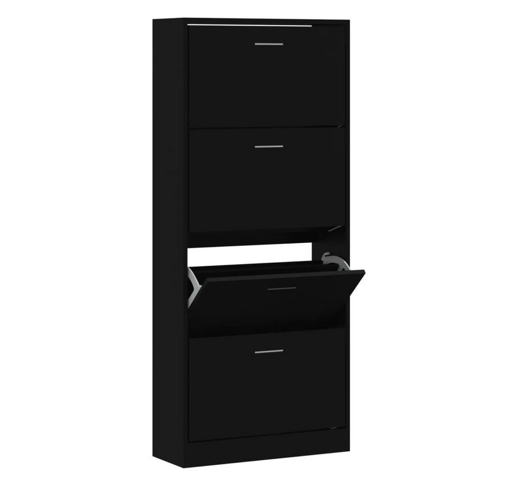 furnicato Schuhschrank Schwarz 63x24x147 cm Holzwerkstoff (1-St) von furnicato