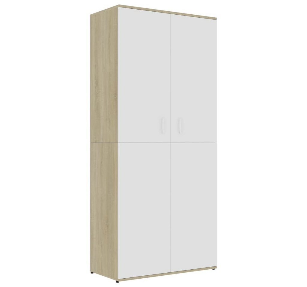 furnicato Schuhschrank Weiß & Sonoma-Eiche 80x39x178 cm Holzwerkstoff von furnicato