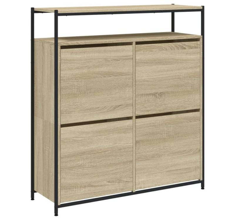 furnicato Schuhregal Schuhschrank mit 4 Klappen Sonoma-Eiche 100x34x112 cm, 1-tlg. von furnicato