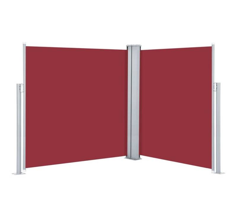furnicato Seitenmarkise Ausziehbar Rot 140x600 cm (1-St) von furnicato