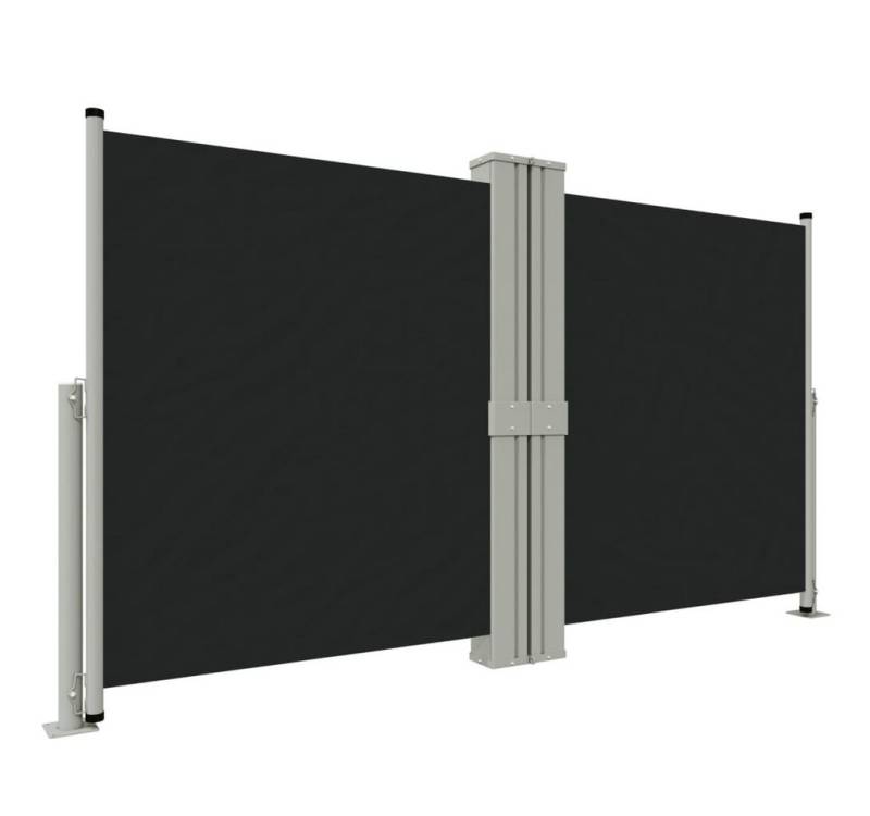 furnicato Seitenmarkise Ausziehbar Schwarz 140x1200 cm (1-St) von furnicato