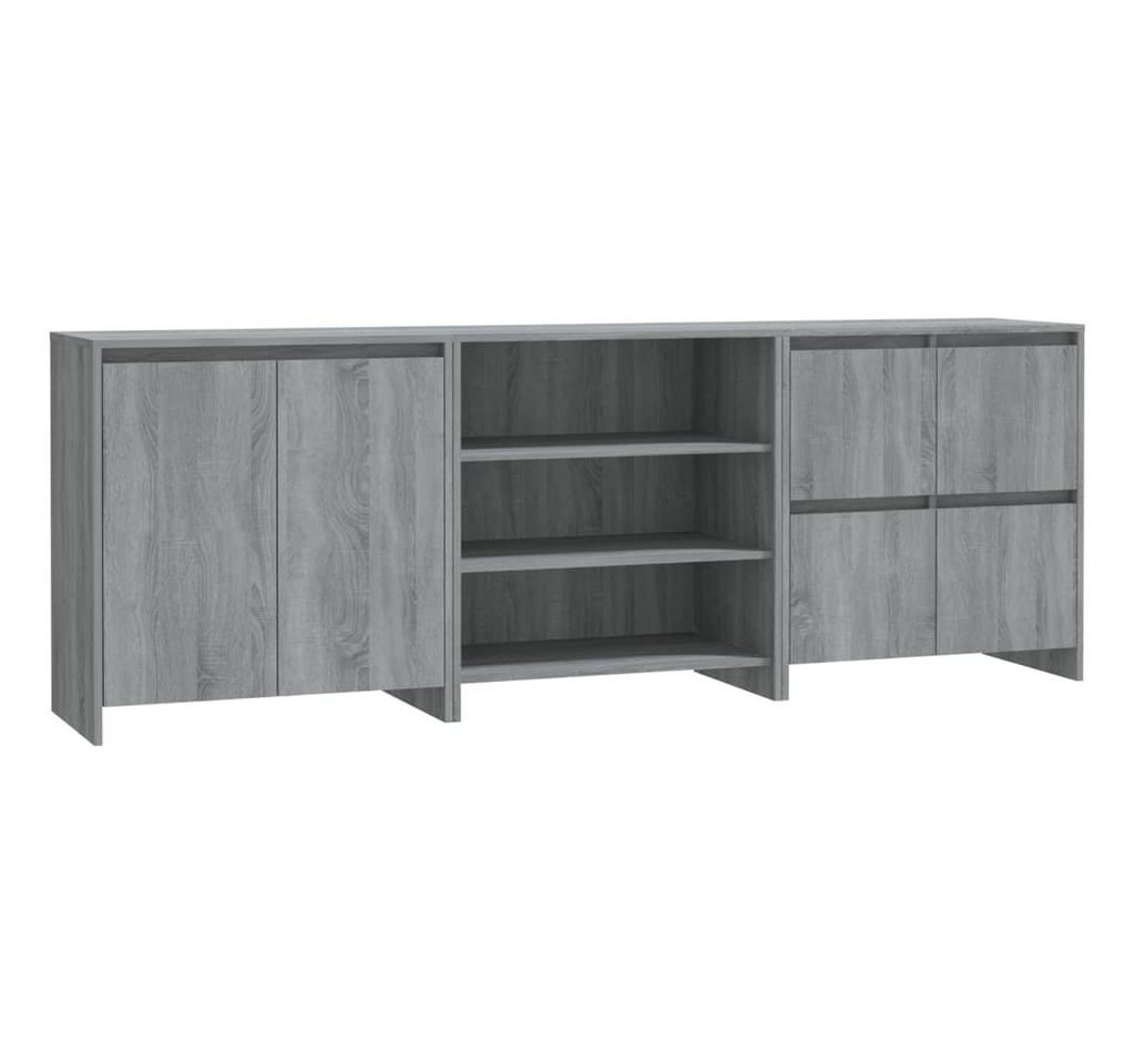 furnicato Sideboard 3-tlg. Grau Sonoma Holzwerkstoff (1 St) von furnicato