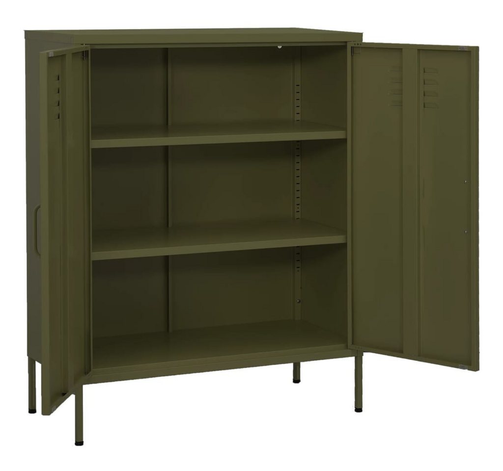 furnicato Sideboard Beistellschrank Olivgrün 80x35x101,5 cm Stahl (1 St) von furnicato