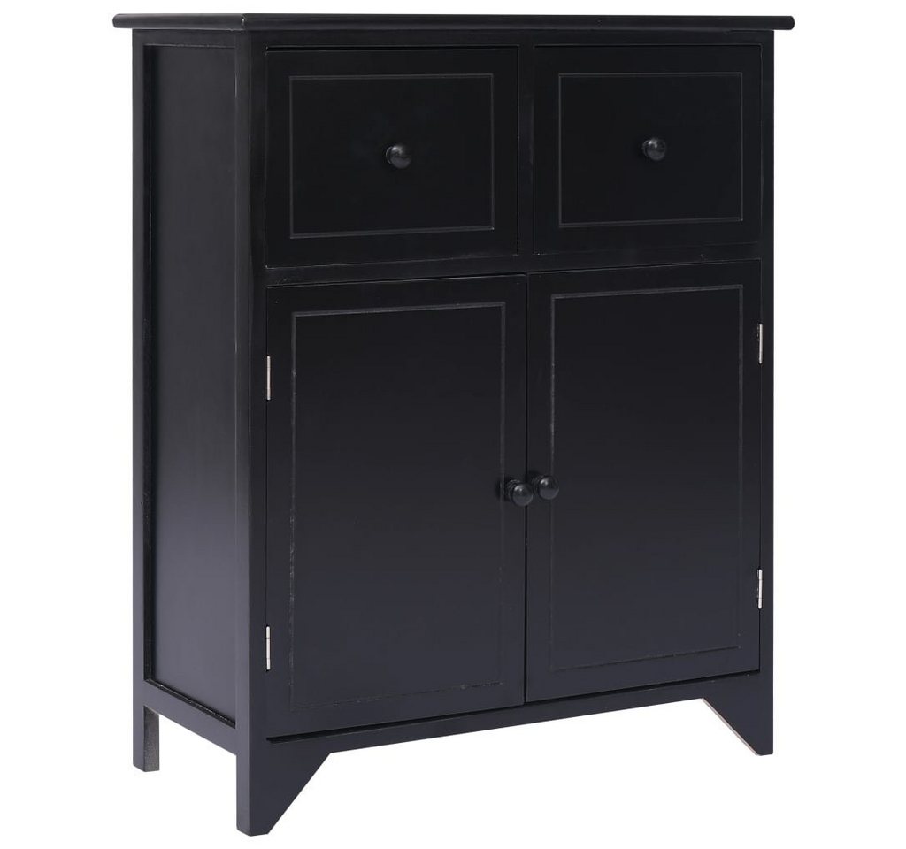 furnicato Sideboard Beistellschrank Schwarz 60 x 30 x 75 cm Paulownia Holz von furnicato