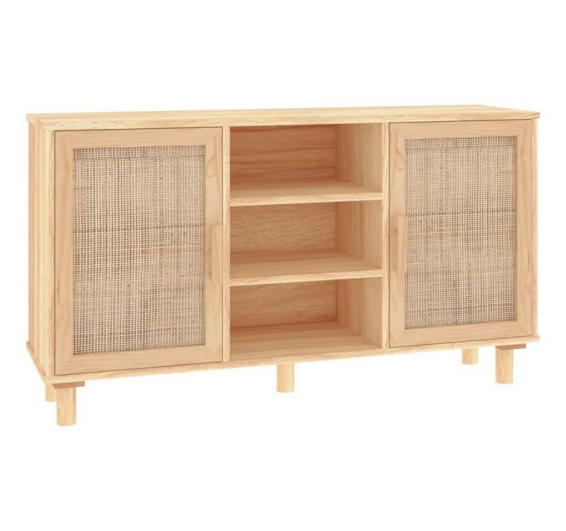 furnicato Sideboard Braun 105x30x60 cm Massivholz Kiefer und Natur-Rattan (1 St) von furnicato