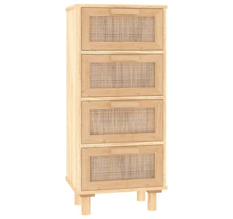 furnicato Sideboard Braun 40x30x90 cm Massivholz Kiefer und Natur-Rattan (1 St) von furnicato
