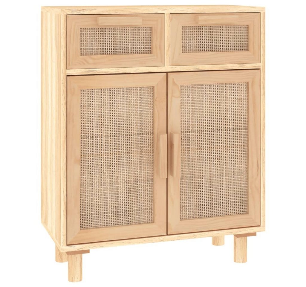 furnicato Sideboard Braun 60x30x75 cm Massivholz Kiefer und Natur-Rattan (1 St) von furnicato