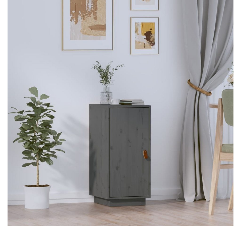 furnicato Sideboard Grau 34x40x75 cm Massivholz Kiefer von furnicato