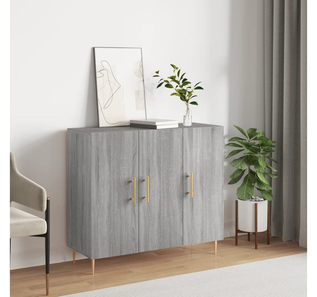 furnicato Sideboard Grau Sonoma 90x34x80 cm Holzwerkstoff von furnicato