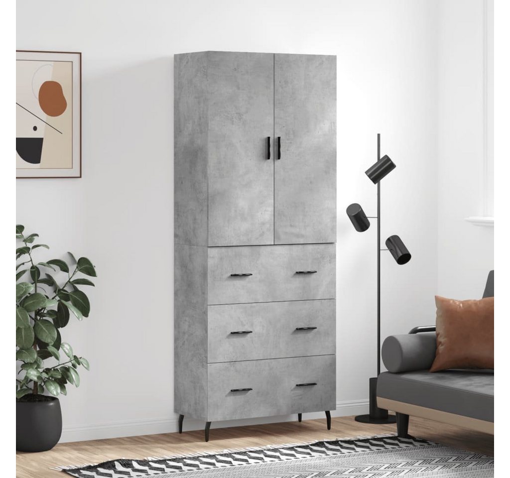 furnicato Sideboard Highboard Betongrau 69,5x34x180 cm Holzwerkstoff (1 St) von furnicato