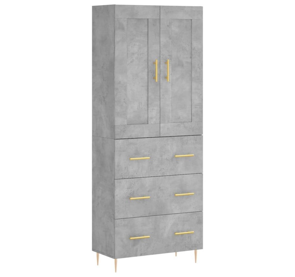 furnicato Sideboard Highboard Betongrau 69,5x34x180 cm Holzwerkstoff (1 St) von furnicato