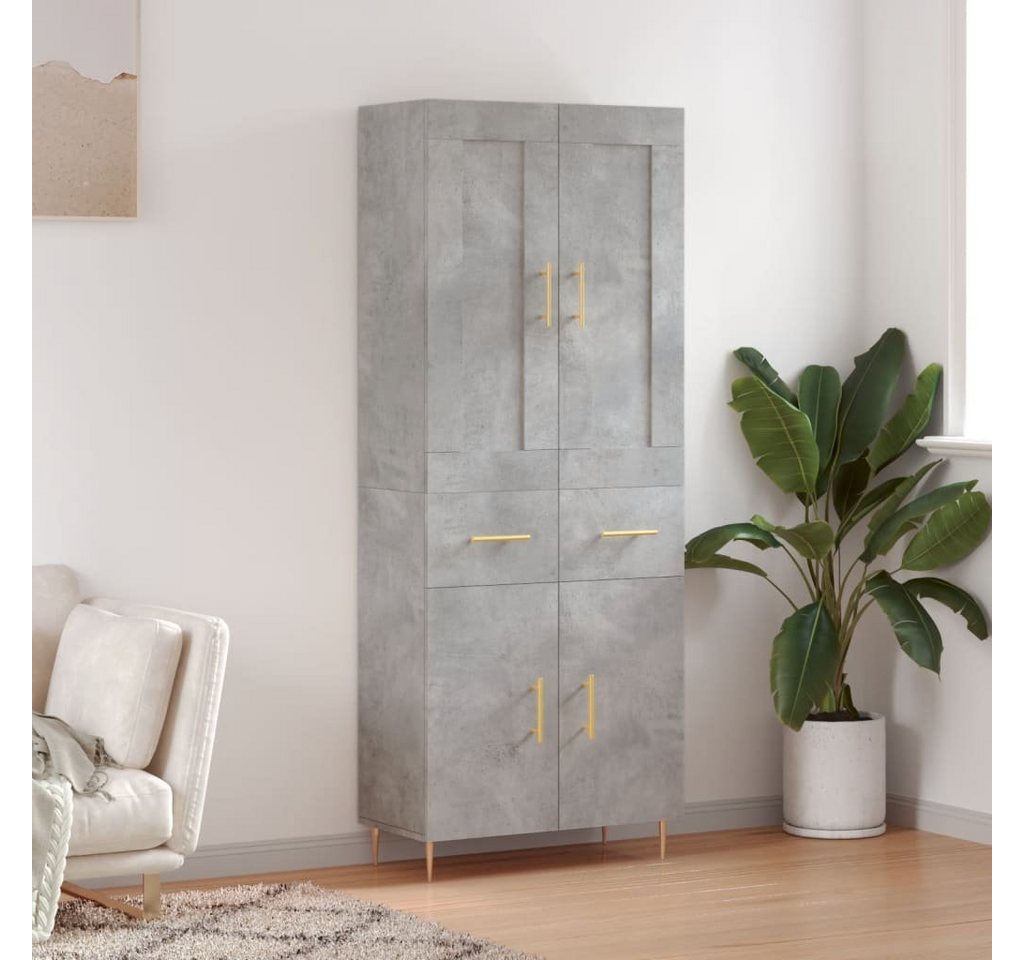 furnicato Sideboard Highboard Betongrau 69,5x34x180 cm Holzwerkstoff (1 St) von furnicato