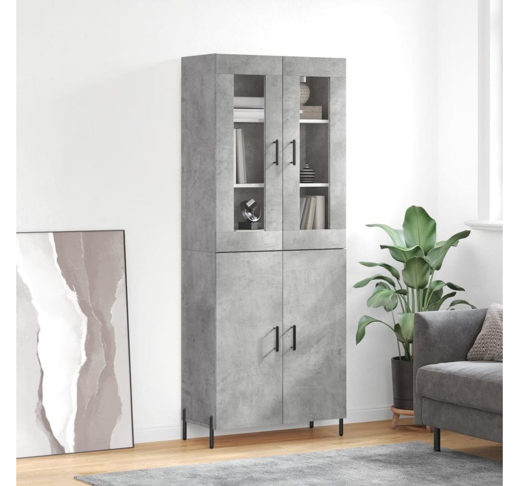 furnicato Sideboard Highboard Betongrau 69,5x34x180 cm Holzwerkstoff von furnicato