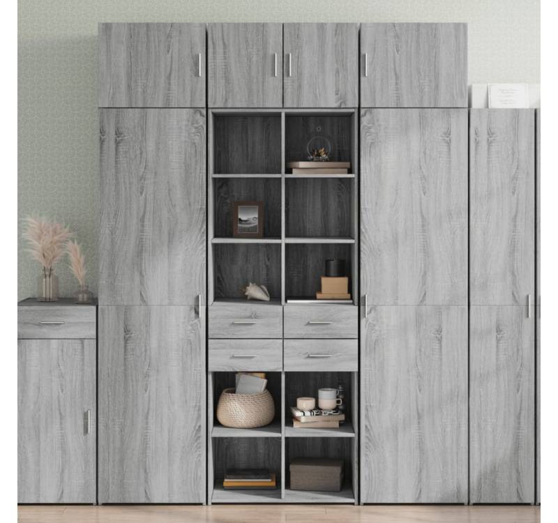 furnicato Sideboard Highboard Grau Sonoma 70x42,5x185 cm Holzwerkstoff (1 St) von furnicato