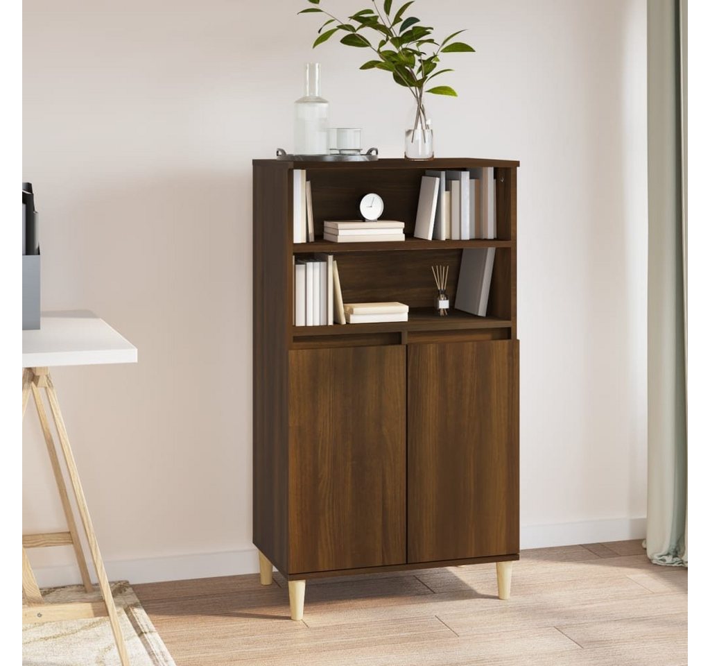 furnicato Sideboard Highboard Braun Eichen-Optik 60x36x110 cm Holzwerkstoff von furnicato