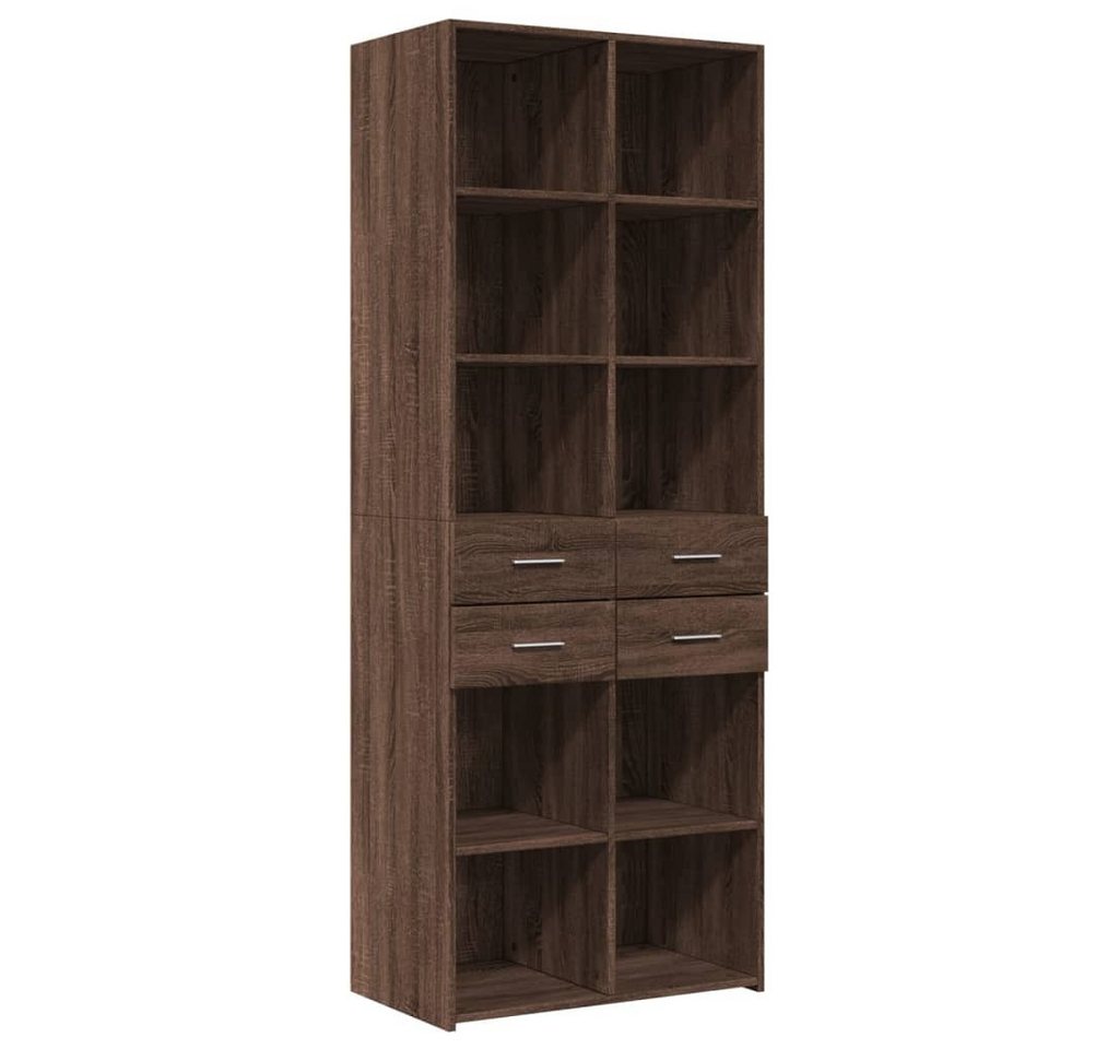 furnicato Sideboard Highboard Braun Eichen-Optik 70x42,5x185 cm Holzwerkstoff (1 St) von furnicato