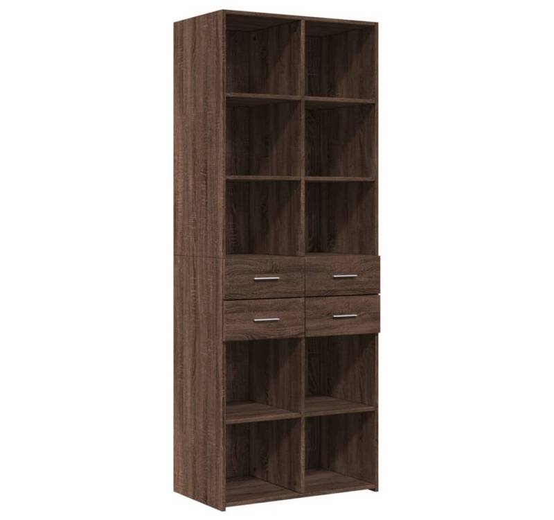 furnicato Sideboard Highboard Braun Eichen-Optik 70x42,5x185 cm Holzwerkstoff (1 St) von furnicato