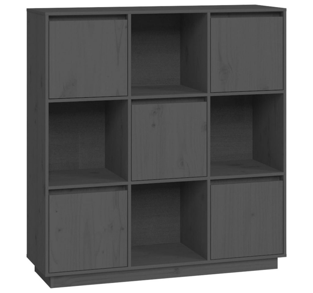 furnicato Sideboard Highboard Grau 110,5x35x117 cm Massivholz Kiefer (1 St) von furnicato