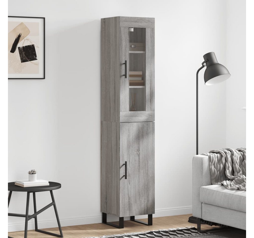furnicato Sideboard Highboard Grau Sonoma 34,5x34x180 cm Holzwerkstoff (1 St) von furnicato