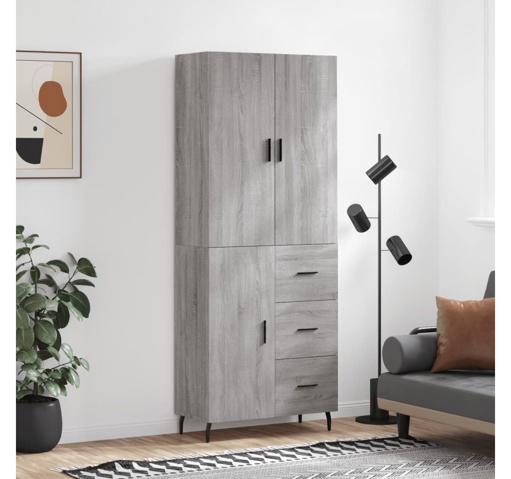 furnicato Sideboard Highboard Grau Sonoma 69,5x34x180 cm Holzwerkstoff (1 St) von furnicato