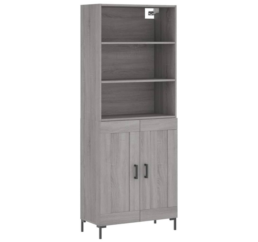 furnicato Sideboard Highboard Grau Sonoma 69,5x34x180 cm Holzwerkstoff (1 St) von furnicato