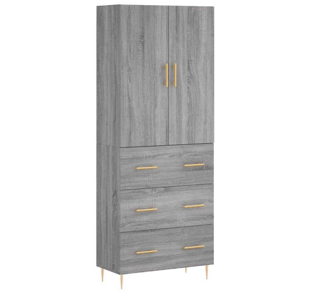 furnicato Sideboard Highboard Grau Sonoma 69,5x34x180 cm Holzwerkstoff von furnicato