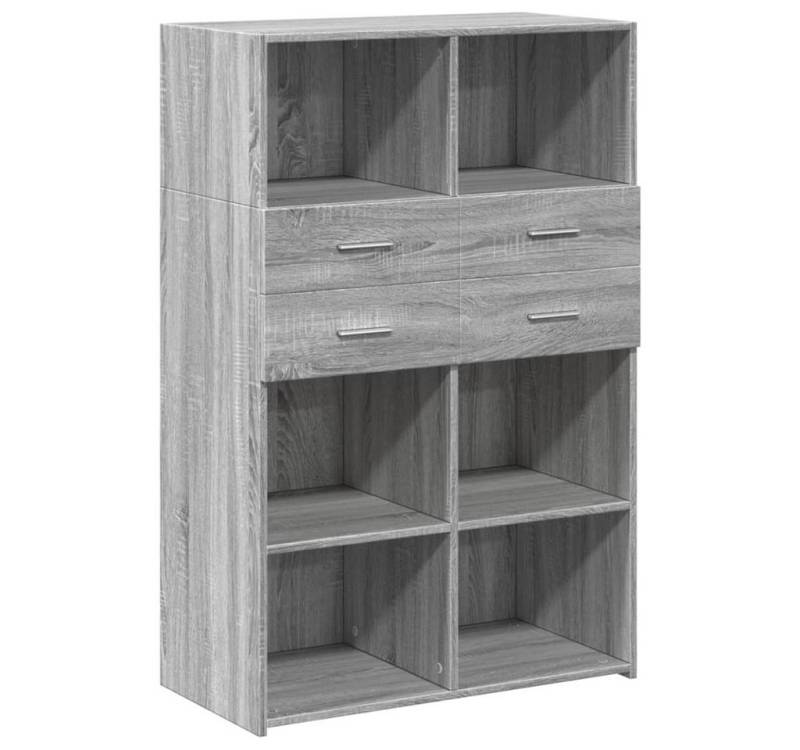 furnicato Sideboard Highboard Grau Sonoma 80x42,5x124 cm Holzwerkstoff (1 St) von furnicato