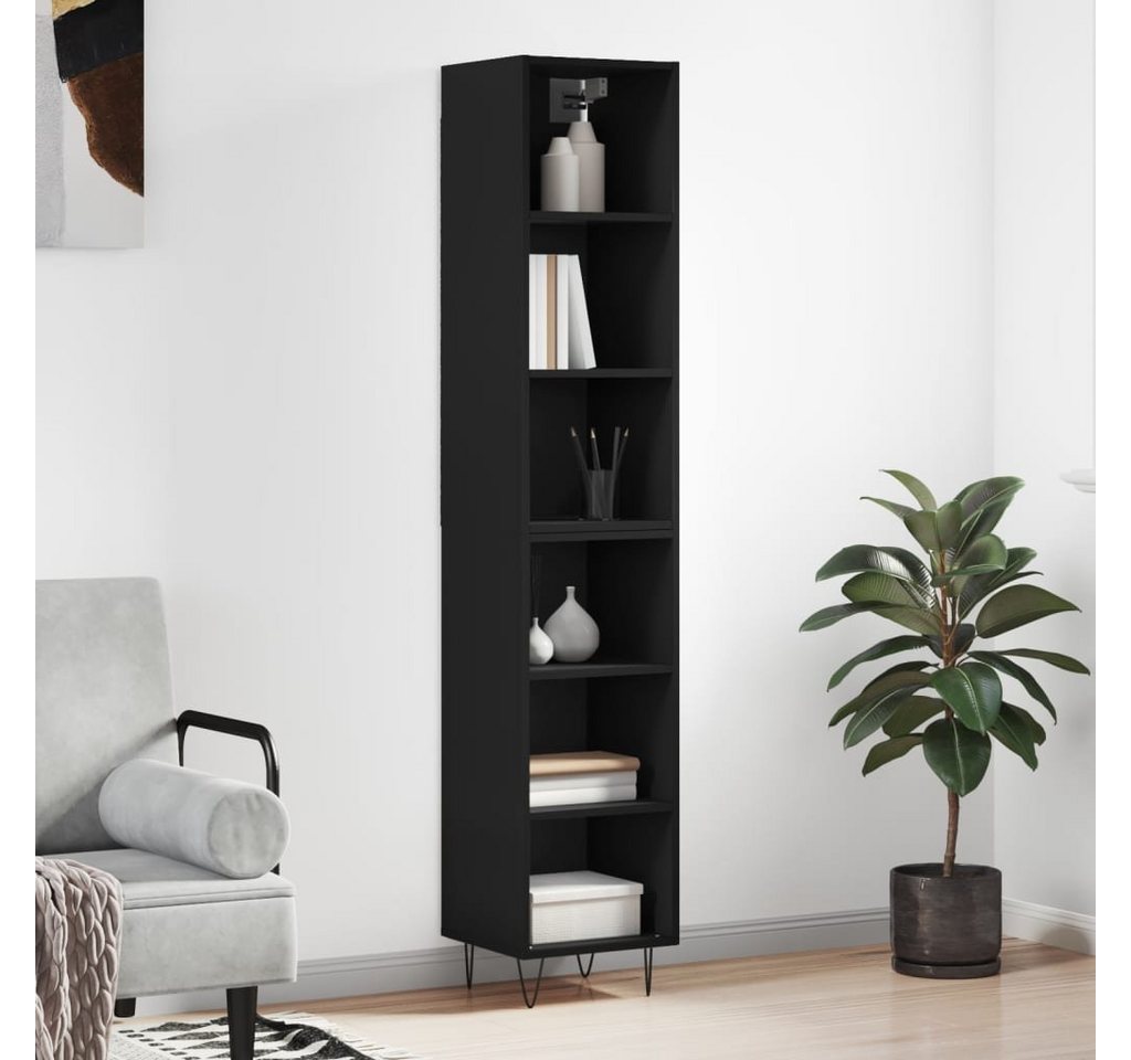 furnicato Sideboard Highboard Schwarz 34,5x32,5x180 cm Holzwerkstoff von furnicato