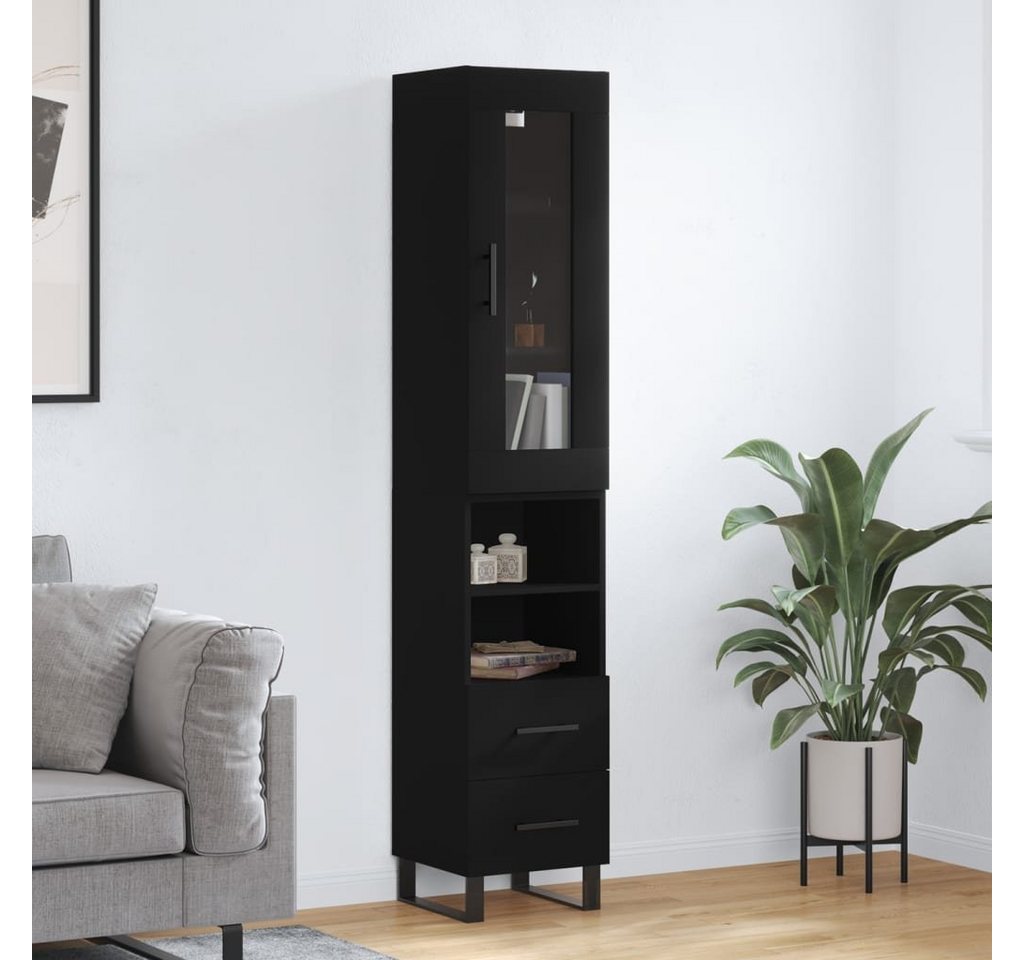 furnicato Sideboard Highboard Schwarz 34,5x34x180 cm Holzwerkstoff von furnicato