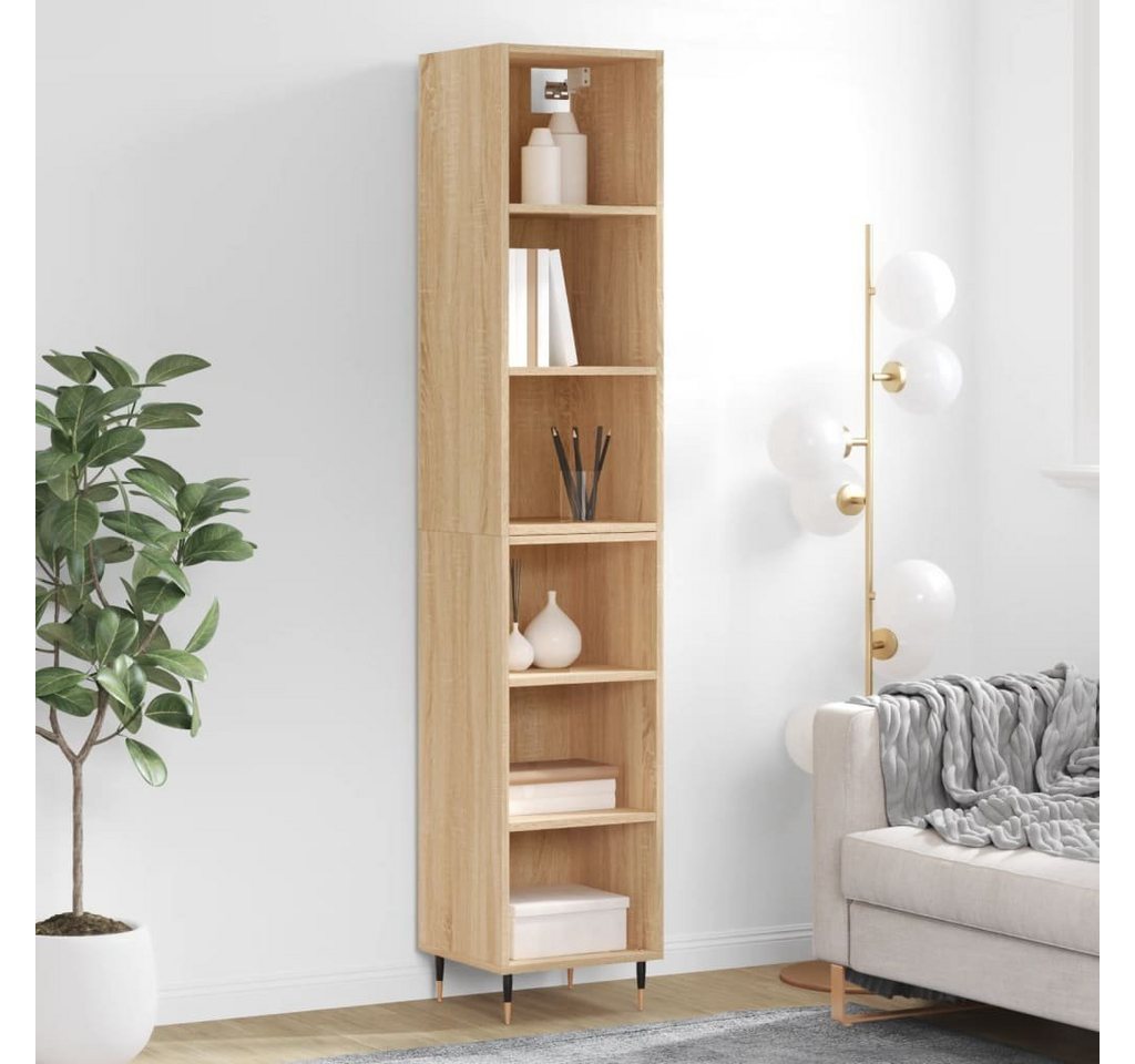 furnicato Sideboard Highboard Sonoma-Eiche 34,5x32,5x180 cm Holzwerkstoff von furnicato