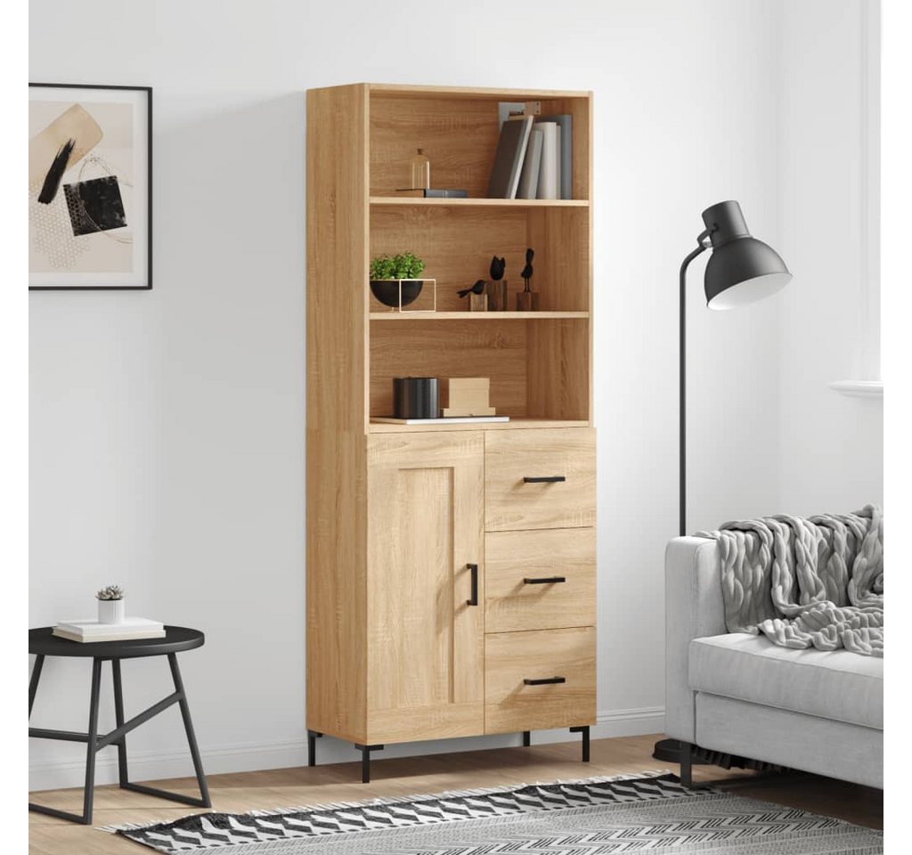 furnicato Sideboard Highboard Sonoma-Eiche 69,5x34x180 cm Holzwerkstoff (1 St) von furnicato