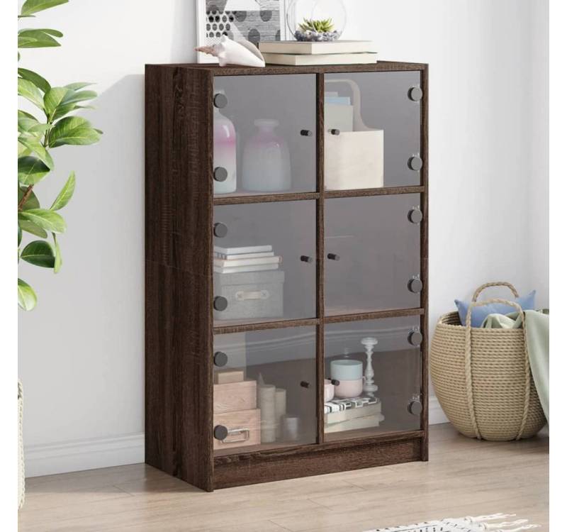 furnicato Sideboard Highboard mit Türen Braun Eiche-Optik 68x37x109cm Holzwerkstoff (1 St) von furnicato