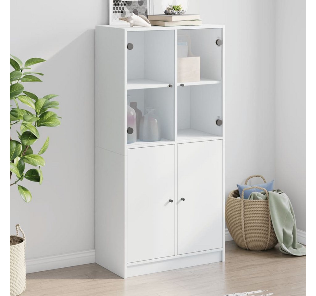 furnicato Sideboard Highboard mit Türen Weiß 68x37x142 cm Holzwerkstoff (1 St) von furnicato