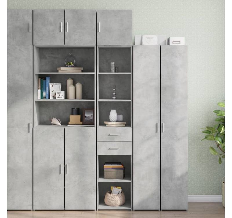 furnicato Sideboard Hochschrank Schmal Betongrau 40x42,5x225 cm Holzwerkstoff (1 St) von furnicato