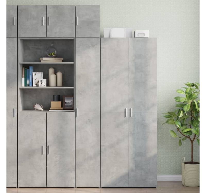 furnicato Sideboard Hochschrank Schmal Betongrau 30x42,5x225 cm Holzwerkstoff (1 St) von furnicato