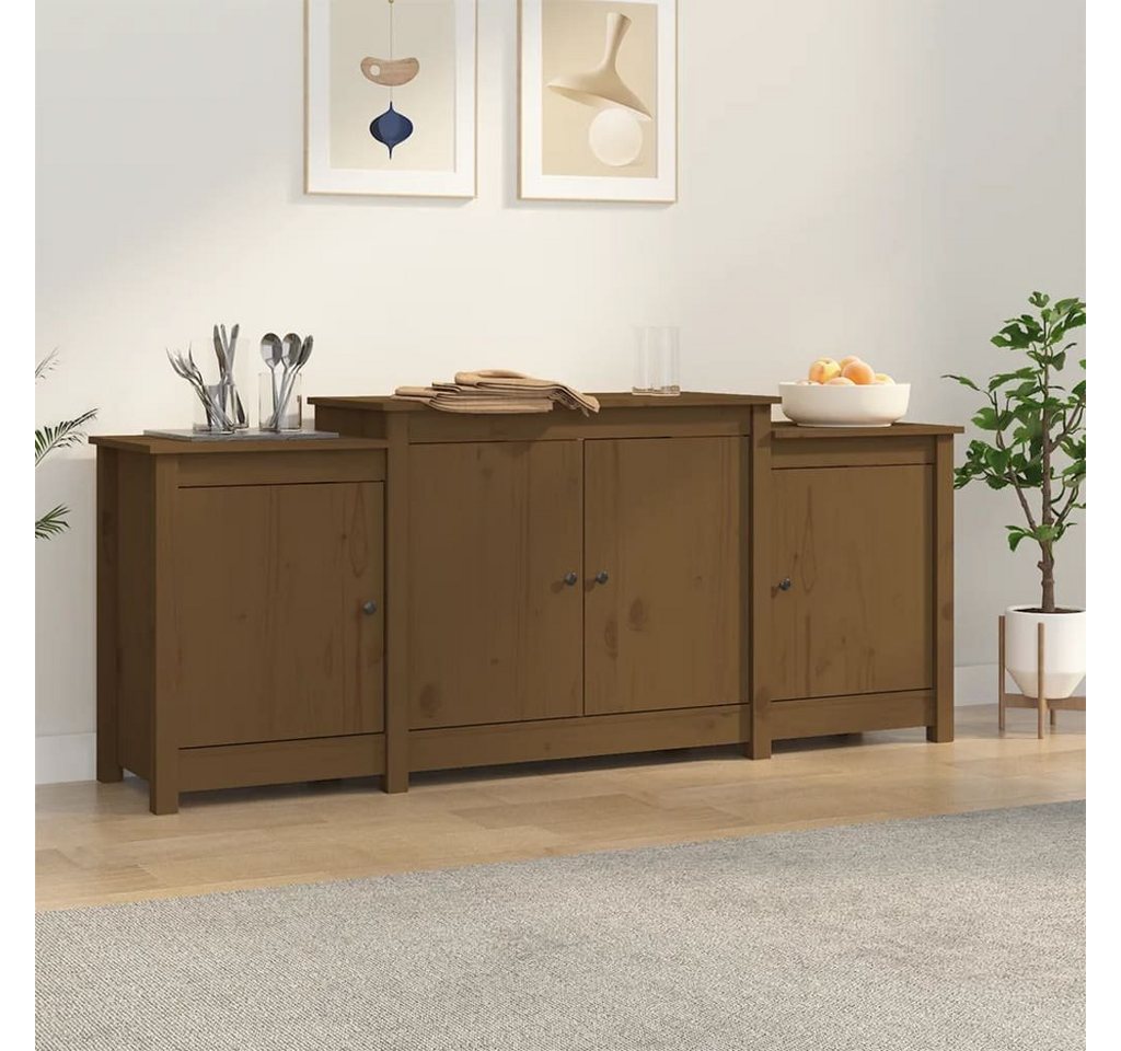 furnicato Sideboard Honigbraun 164x37x68 cm Massivholz Kiefer von furnicato