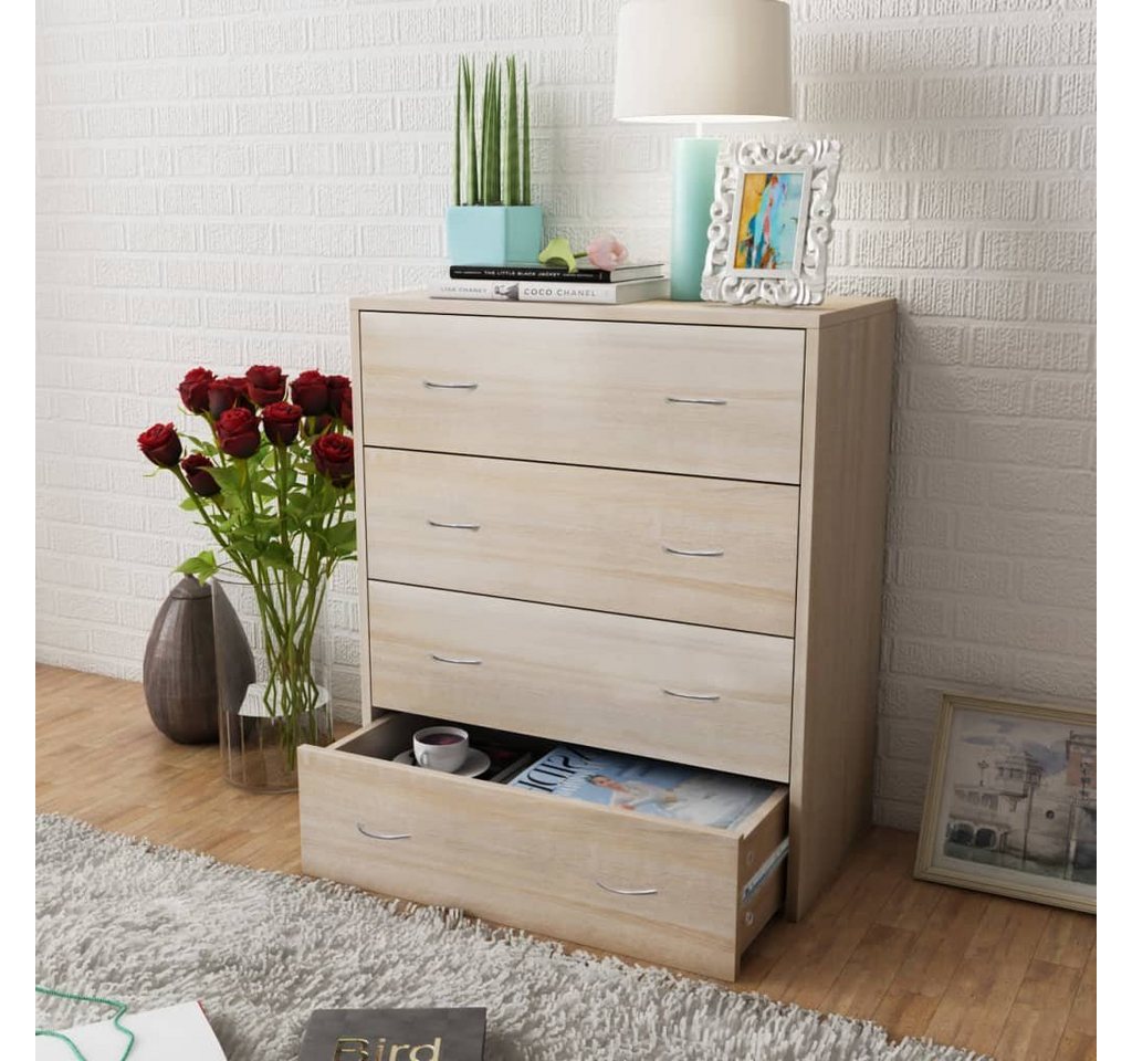 furnicato Sideboard Kommode mit 4 Schubladen 60×30,5×71 cm Eichenbraun von furnicato